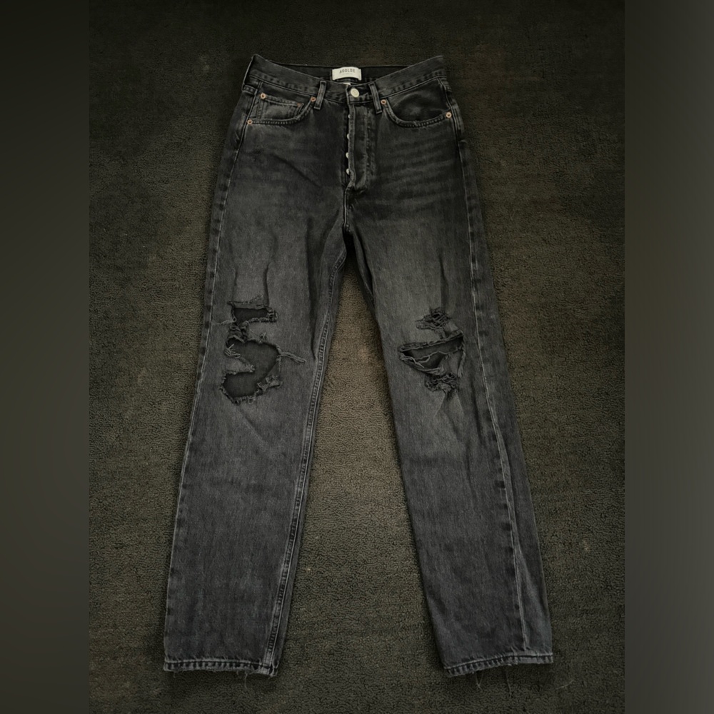 AGOLDE Distressed Black Jeans